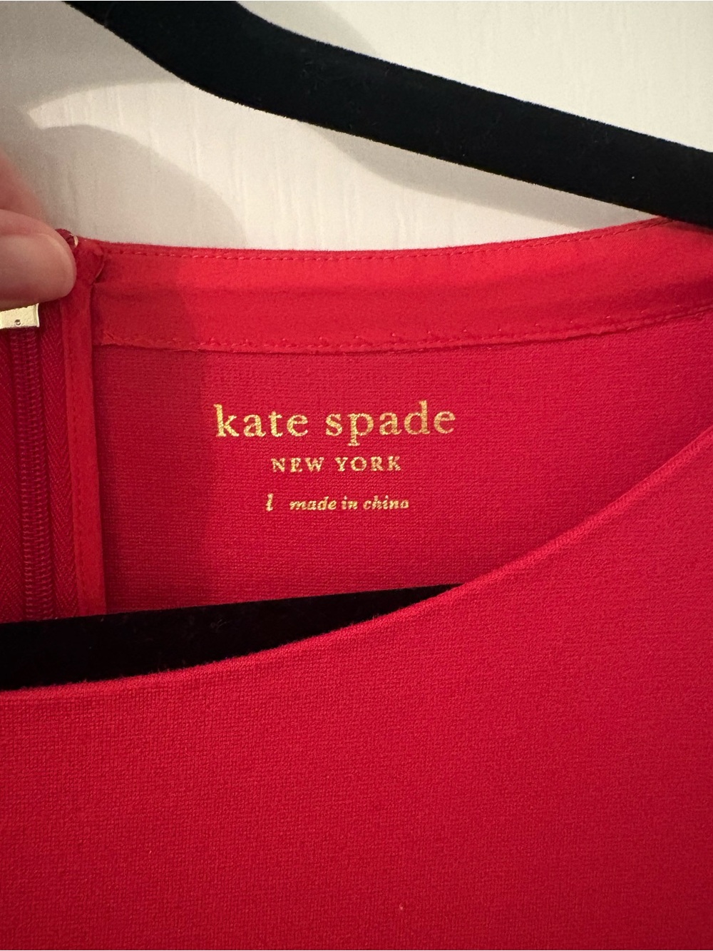 Kate Spade red 3/4-length sleeve a-line mini dress size L - Picture 2 of 6